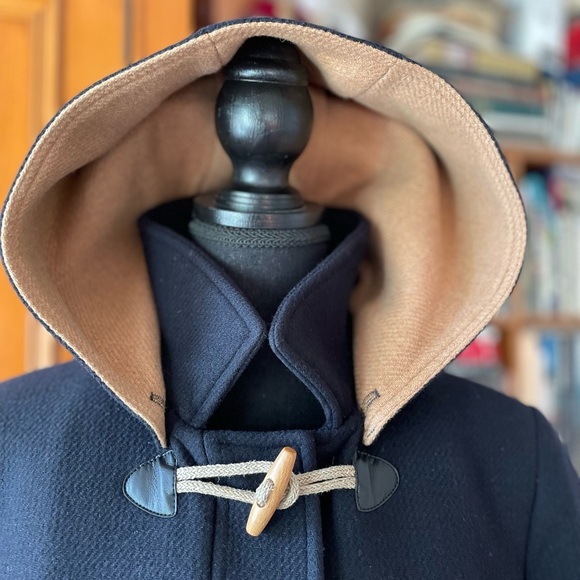 Saint James Navy and Camel Color-block Wool Coat Size EU 42 /CAD 12 NWT - Picture 5 of 16